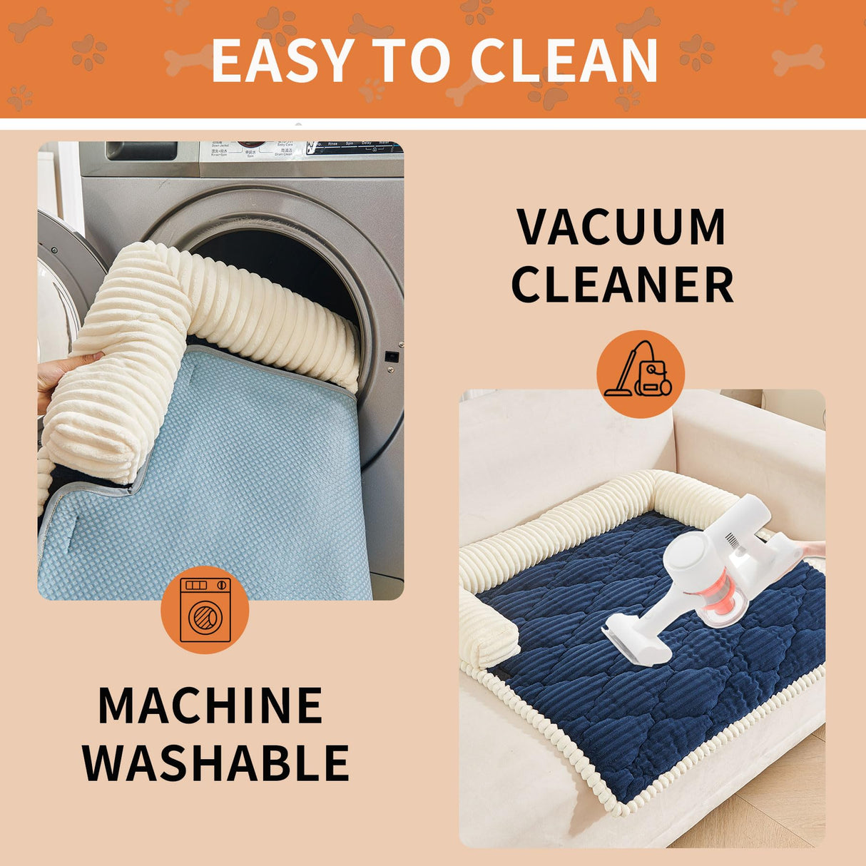 HAOMAIJIA Dog Couch Bed for Medium Dogs, Non Slip Pet Couch Covers for Sofa Thick Soft Washable Dog Couch Cover Protector All Seasons Universal Dogs and Cats Bed Mat (Navy Blue, Medium)