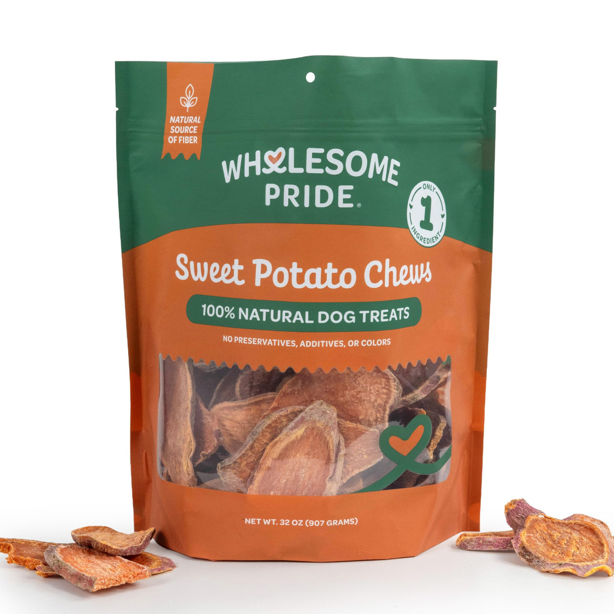 Wholesome Pride Sweet Potato Chews All-Natural Single Ingredient Dog Treats, 32 oz