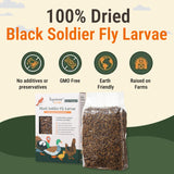 Supreme Grubs Natural Black Soldier Fly Larvae for Chickens, 85X More Calcium Than Mealworms-High Protein Grub Food Chicken Treats for Hens, Probiotic-Rich Chicken Feed, Calcium-Dense Bird Treat 5lb
