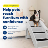 PetSafe CozyUp Folding Dog Stairs, Portable Indoor/Outdoor Pet Steps for Bed, Couch & Car, Grey, 20 Inch