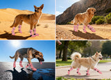 Dog Shoes, Waterproof Dog Boots & Paw Protectors, Breathable Dog Booties with Anti Slip Sole for Winter Snowy Day, Rainy Weather Indoor and Outdoor (Size 8, Pink)
