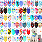 Sweetude 60 Pcs Dog Bandanas Bulk Polka Dot Pattern Triangle Scarf Adjustable Washable Bibs for Small Medium Dogs Pets