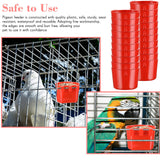 Sumind 60 Pcs Cage Cups Chicken Feeder Birds Hanging Feeders Seed Bowl 8 oz Plastic Water Bowl Hanging Chicken Gamefowl Waterer Feeding Watering Dish Coop Cups for Parrot Parakeet Poultry(Red)