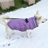 Malier Dog Coat, Reflective Dog Jacket Waterproof Windproof Puppy Cold Weather Coats with Harness Built in, Winter Extra Warm Pet Coat Fleece Vest for Small Large Pets and Puppy (Purple, XXX-Large)