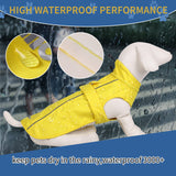 Waterproof Dog Raincoat with Reflective Strip, Adjustable Breathable Rain Coat Jacket with Leash Hole for Dogs (Pink, Small)