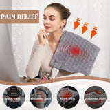 ROYGROW Weighted Heating Pad with 2 Massager, Electric Massaging 5lbs Heating Pad for Back Neck Shoulder with Massaging Vibration, 3 Heating Levels & 3 Massage Types, 12” x 24”