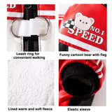 FLAdorepet Cool Dog Racer Costume,Pet Race Car Driver Costume Outfits,Winter Dog Leather Jacket with Leash Ring,Warm Fleece Coat Clothes for Small Medium Dogs (Black, XXL)