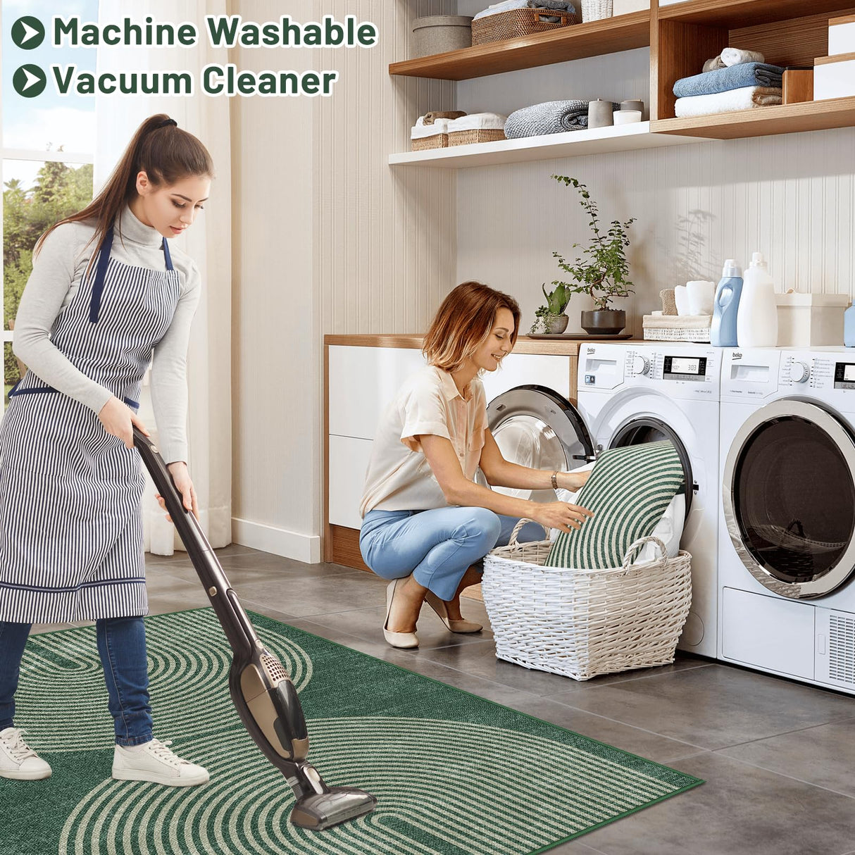 Office Chair Mat for Hardwood Floor&Tile Floor,36"X 48" Heavy Duty Desk Chair Mat for Hard Floors,Under Desk Rug for Rolling Computer Chair,Anti Slip,Low Pile Carpet Floor-Geo Green
