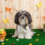 Waydress 40 Pieces Easter Dog Bows Rabbit Bunny Egg Hair Bowknot Pet Easter Bows with Rubber Bands Puppy Easter Rhinestone Bows Handmade Dog Easter Grooming Accessories for Easter Pet Supplies