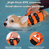 Dogcheer Dog Harness Life Jacket, High Buoyancy Neoprene Dog Life Vest for Swimming Boating, Adjustable Puppy Swim Vest Reflective Pet Float Vest for Small Medium Large Dogs - Orange, S