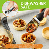 Heavy Duty Ice Cream Scoop with Comfortable Handle - Professional Ice Cream Scooper for Gelato, Sorbet, Cookie Dough, Melon, Frozen Yogurt - Dishwasher Safe Metal Kitchen Tool - Black