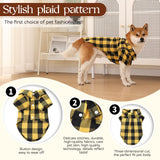 Harbyel Dog Shirts Plaid Dog Shirt Dog Clothes for Small Medium Large Dogs Owner and Pet Shirts are Sold Separately
