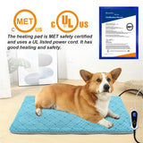 RC SLL Dog Heating Pad 28x18in, Pet Heating Pad for Dogs with Timer Temperature Control, Waterproof Whelping Mats Heated Dog Bed with Chew Resistant Cord, Soft Cloth Cover