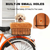 Xixter Pet Bike Basket Liner Comfortable and Warm with Easy Installations,Outer Layer Made of Short Plush Material(Bike Basket Not Included)