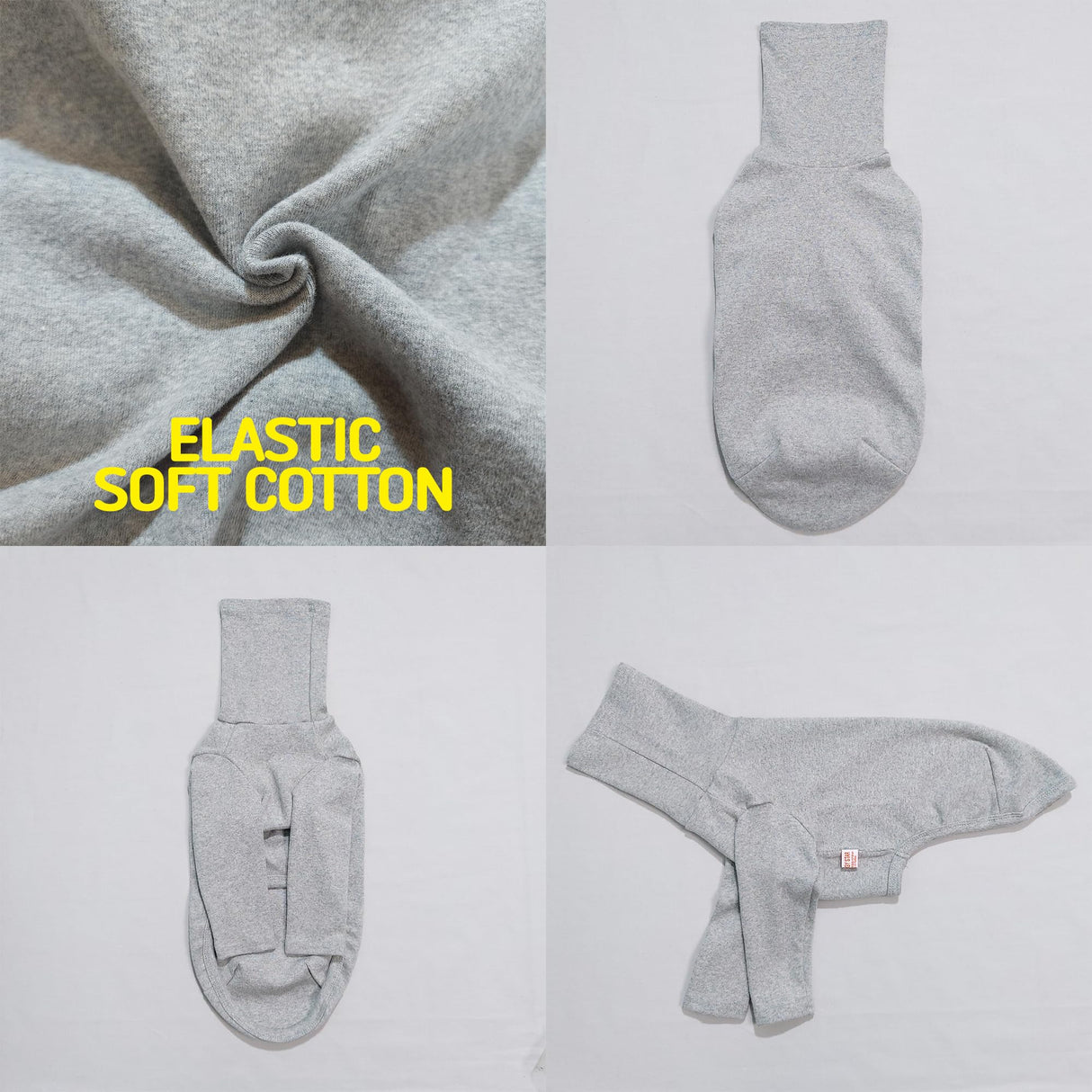 D Doggy Star Italian Greyhound Clothes Flexible T Shirts Whippet for Dogs (L,Solid Grey)