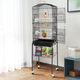 Nova Microdermabrasion 63 Inch Medium Pet Bird Cage with Detachable Rolling Wrought Iron Stand for Cockatiel, Sun Conure, Parakeet, Finch, Budgie, Lovebird, and Canary Birds