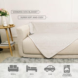 fuguitex Waterproof Dog Blanket Bed Cover Dog Crystal Velvet Moroccan Fuzzy Cozy Plush Pet Blanket Throw Blanket for Couch Sofa(52 * 82 inch, Cream+Beige)