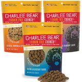 Charlee Bear Dogs Training Treat and Snack, Crunchy Low Calorie Grain Free Dog Treats, Made in USA, Best for Small and Medium Breeds, Great for Puppy Training Treats, 3 Flavor Variety Pack, 8oz Each