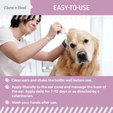 Chew + Heal Labs Dog Ear Cleaner - Medicated Dog Ear Buildup Drops for Dirt and Wax - 12 oz Advanced Flush with Chlorohexidine and Ketoconazole - Made in The USA