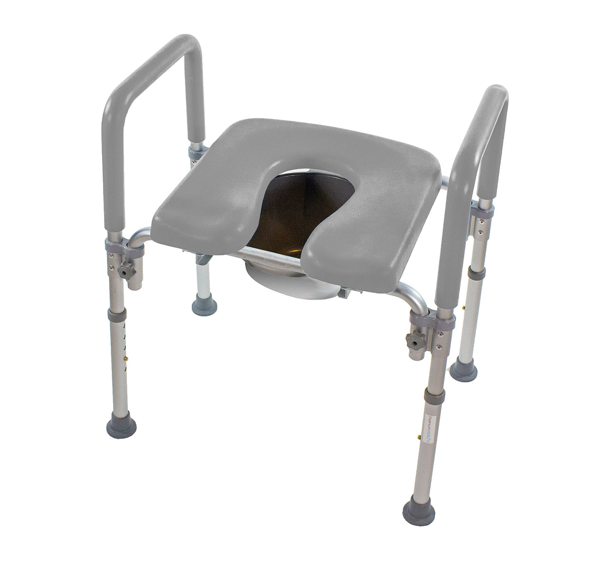 Ultimate Raised Toilet Seat with Handles, Bedside Commode, Padded, Armrests, Adjustable Height, Premium Elevated Toilet Seat for Elderly Bathroom Safety with Arms, Standard and Elongated Toilets, Gray
