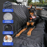4Knines Dog Backseat Cover with Hammock for Cars, SUVs, and Trucks – Waterproof Layers, Nonslip Seat Protector, Durable Nylon Clips, K9 Shield with Heavy Duty Thread, (Extra Large, Grey)