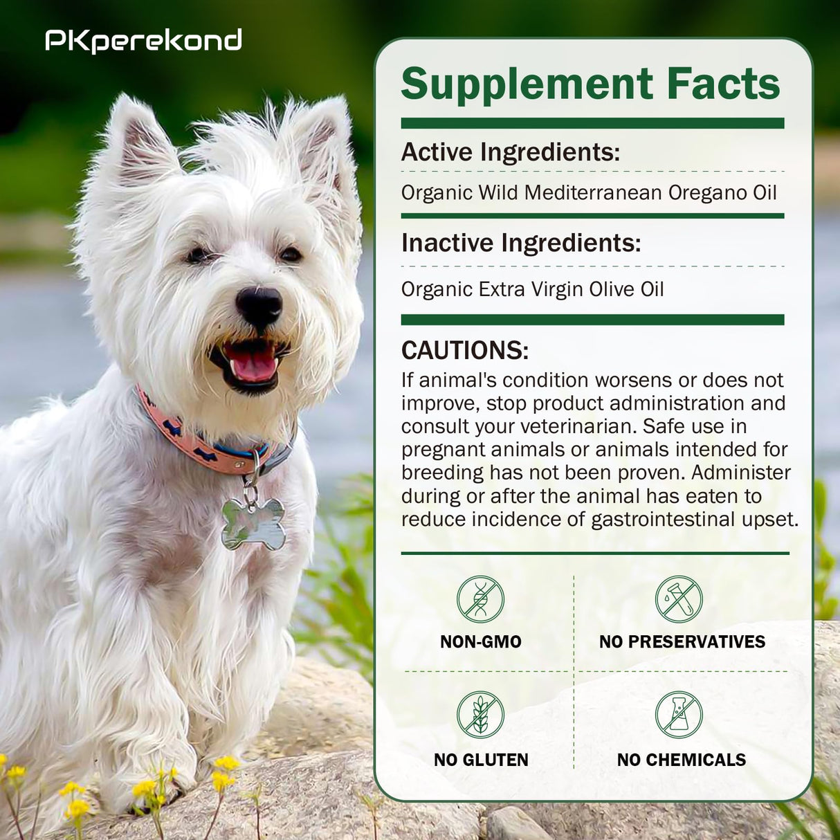 Oregano Oil for Dogs, Over 88% Carvacrol, Strengthen Bladder Function, Dog Diarrhea Relief, Natural Immune Support for Dogs, Promote Overall Health, Wild Mediterranean Oregano Oil Drop for Dog 1 fl.oz