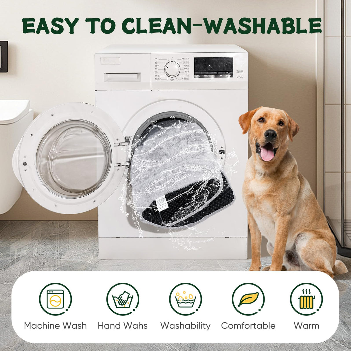 ZENGAOOU Washable Dog Bed for Crate, Ultra Soft Plush Dog Crate Pad for Medium to Large Dogs, Non Slip Cushion for Metal Crates, Indoor or Travel, 36 x 23 Inch, Gray