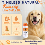 Lime Sulfur Dip – Concentrated Antimicrobial & Antiparasitic Solution for Itchy Skin, Mange, Ringworm & Dermatitis – Safe for Dogs, Cats, Puppies, Kittens, Horses, and Livestock (16 oz)