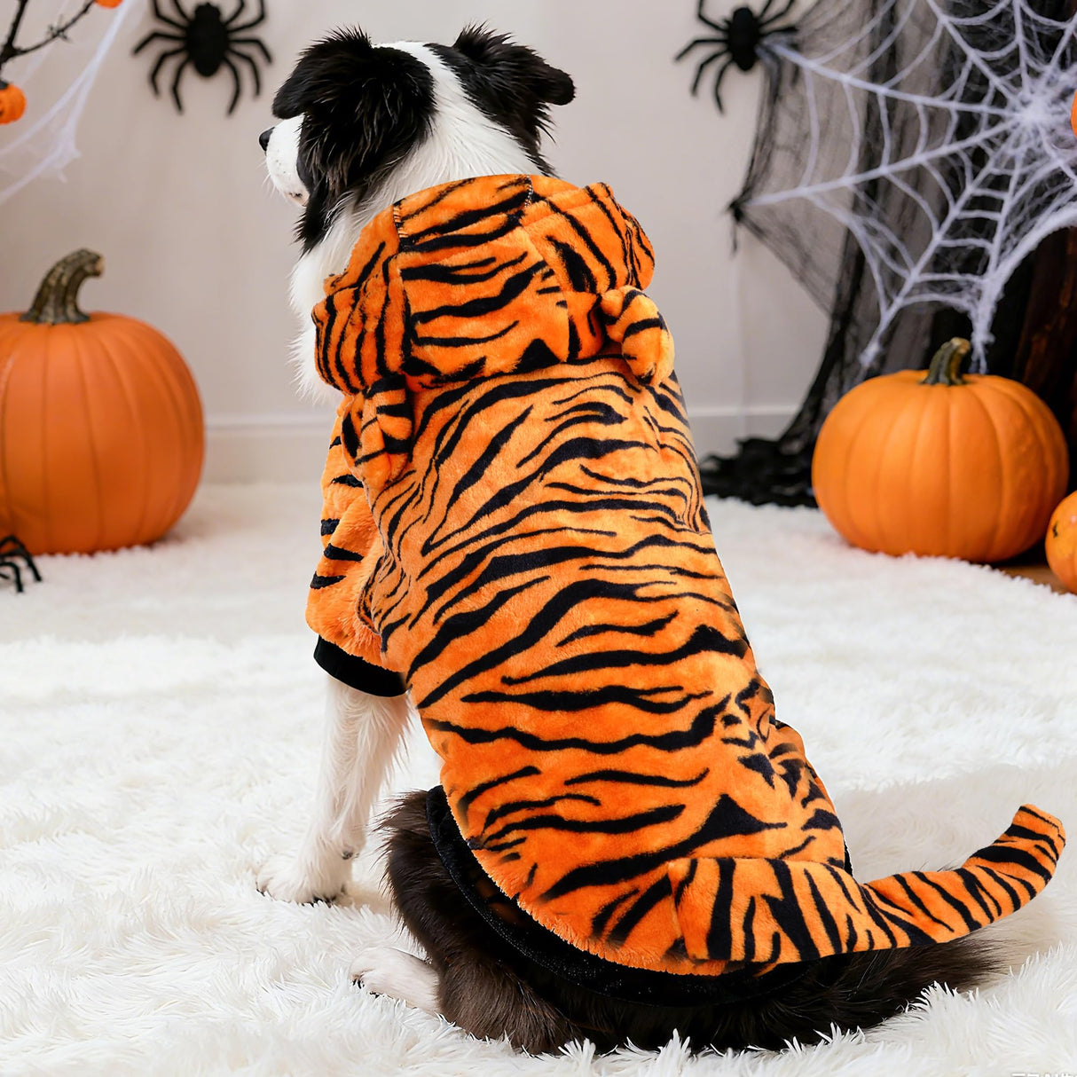 Topbuti Dog Halloween Tiger Costume Pet Funny Cosplay Clothes Dog Hoodies Sweaters Cat Coat Warm Winter Sweaters Outfits for Small Medium (Medium)