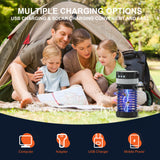 Solar Bug Zapper Outdoor,Cordless Rechargeable Mosquito Zapper, 4200V High Power,45000Hrs Working Life,IP66 Waterproof,Electric Fly Zapper Zapper for Outdoor Home Garden Patio Backyard
