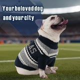ZOARVEXD Dallas Small Dog Sweater Football Theme Turtleneck Knit Dog Sweaters for Small Pets Warm Winter Cat Dog Clothes