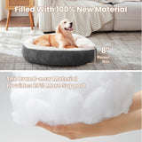 BedStill 36 inches Donut Dog Bed for Large Dogs - Calming Round Pet Bed with Removable&Washable Cover, Plush Faux Fur & Corduroy, Fits Pets up to 80 lbs(Dark Grey, Large)