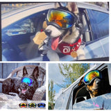 Soft Samll Dog Sunglasses Dog Goggles for Large Breed UV/Wind/Dust Protection Winproof Dog Puppy Sunglasses Pet Glasses Eye Wear with Adjustable Strap (Bule Frame & Silver Lens/Small)
