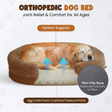 Miorun Orthopedic Dog Bed for Extra Large Dogs – 48"x36" XL Waterproof Memory Foam Pet Couch with Bolster Sides, Washable Removable Cover, Non-Slip Bottom, Joint Support Dog Sofa Bed for Large Breeds