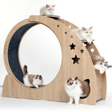 5-in-1 Cat Wheel,Cat Exercise Wheel,41.3" High Large Cat Wheels for Indoor Cats,Cat Treadmill Running Wheel for Indoor Cats with Silent Wheel,Cute Furniture Toys