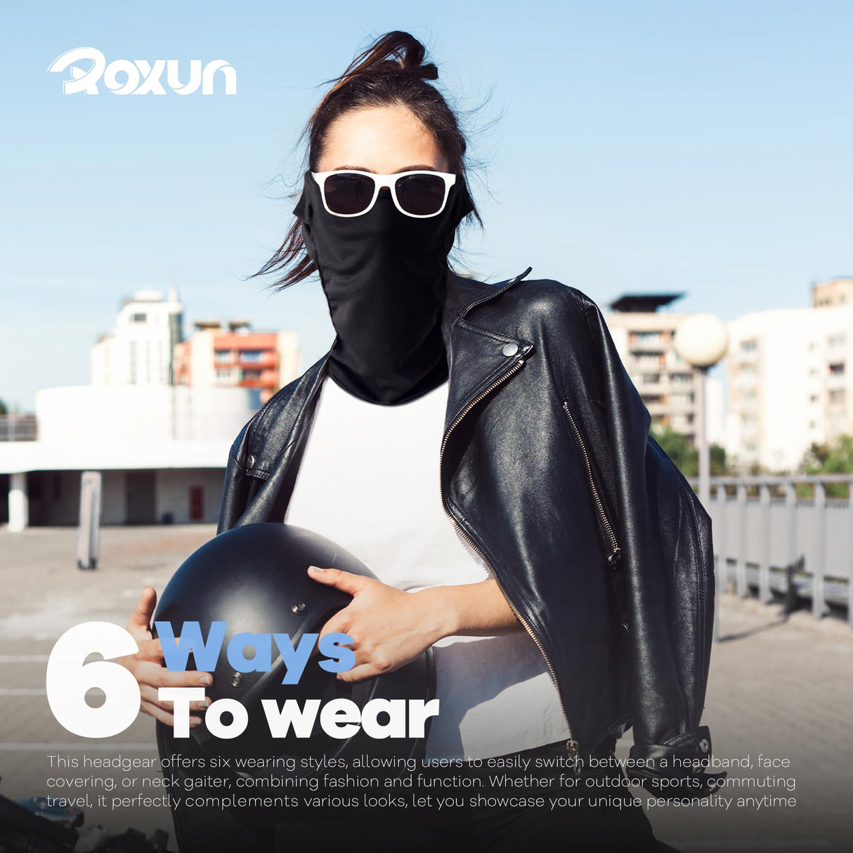 ROXUN Ski Mask Balaclava Shiesty, Motorcycle Summer Cooling Breathable UV Protector for Men/Women Black