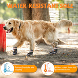 TEWIWAP Dog Shoes for Large Small Medium Dogs, Breathable Dog Booties for Outdoor Walking Hiking Anti-Slip Dog Boots Paw Protectors with Reflective Straps for Hardwood Floor Winter Snow Size 4