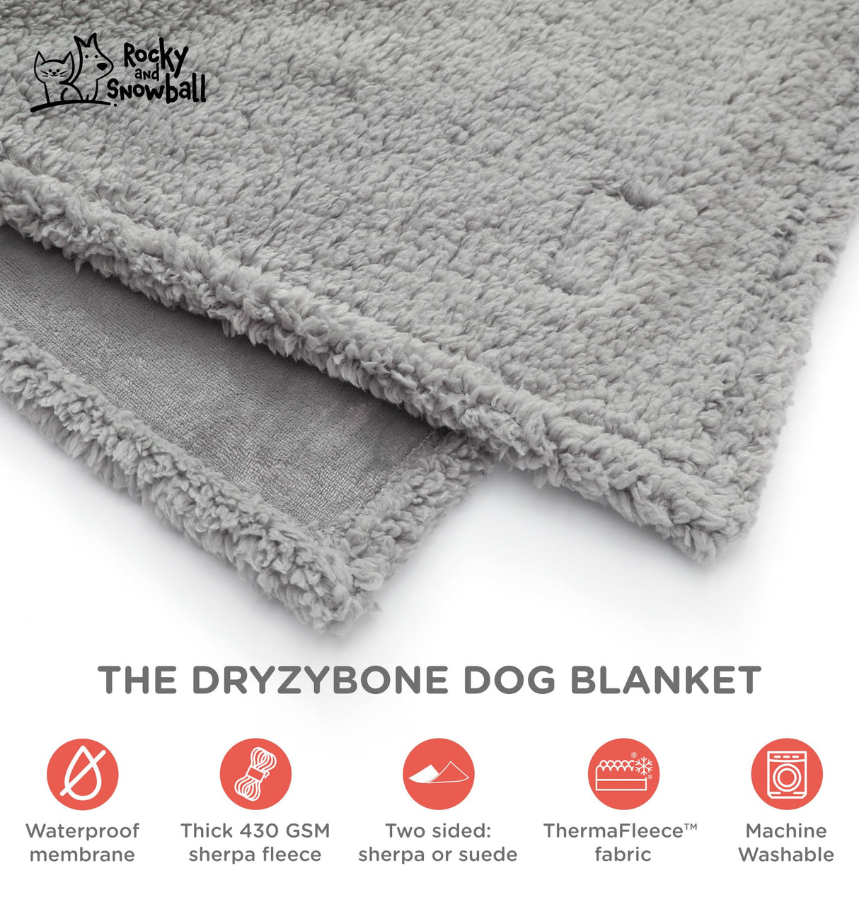 Waterproof Dog Blankets for Large Dogs Washable - Sherpa Dog Blanket for Bed, Pet Covers for Couches and Sofas, Cars 60x80