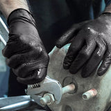 TitanFlex Thor Grip Heavy Duty Black Industrial Nitrile Gloves, 8-mil, XL, Box of 100, Latex Free, Raised Diamond Texture, Powder Free, Food Safe, Rubber Gloves, Mechanic Gloves
