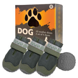 BEAUTYZOO Waterproof Dog Shoes for Winter Cold Weather, Anti Slip Dog Boots for Medium Large Senior Dogs, Breathable Dog Booties and Paw Protectors to Prevent Licking, 4PCS Doggie Hiking Boots