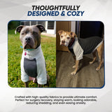 Tooth & Honey Dog Shirt for Medium Dogs – Breathable Cotton & Spandex Pullover with Full Underbelly Coverage – Grey Allergy & Summer Protection (Medium)