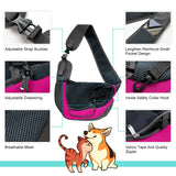 PUCEWMY Small Dog Sling Carrier, Sling Pet Pouch to Wear Medium Dog Cat Travel Breathable, Soft-Sided Crossbody Puppy Carrying Purse Bag, L, Rose