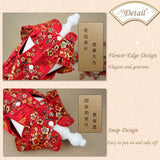 BAMY New Year Dog Cheongsam Fortune Bag Cat Tang Suit Chinese Traditional Pet Outfit Qipao for Cats Small Medium Dogs (XS (Chest Circumference 14.5"), Red)
