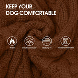 IECOii Girl XXL Dog Sweater Dress, Cozy Cable Knit Dog Sweater for Large Dogs Girl, Caramel,XXLarge, 2XL Pet Pullover Knitted Dress for Winter, Turleneck with Sleeve, Warm Sweaters for Female Pitbull
