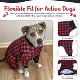 Tooth & Honey Dog Pajamas for Medium Dogs Red Buffalo Plaid Pajamas, Lightweight Pullover Pet Clothes with Full Coverage