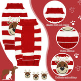 Frienda 4 Pieces Christmas Dog Sweaters Halloween Puppy Holiday Sweaters Santa Reindeer Snowman Snowflake Pumpkin Pet Clothes for Xmas Dog Cat Costume(Cute Pattern,Large)