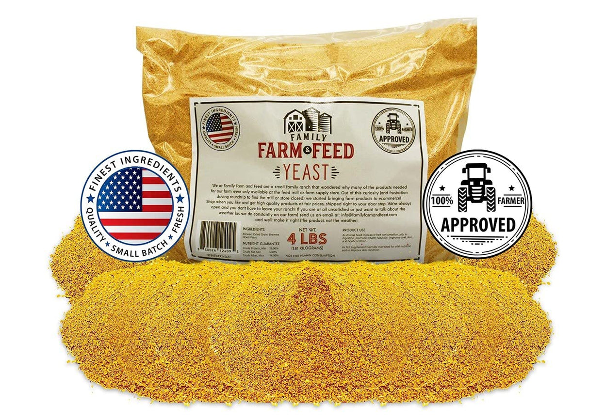 FAMILY FARM AND FEED | Brewers Yeast | Animal and Pet | Young and Adult | Granular | 4 Pounds