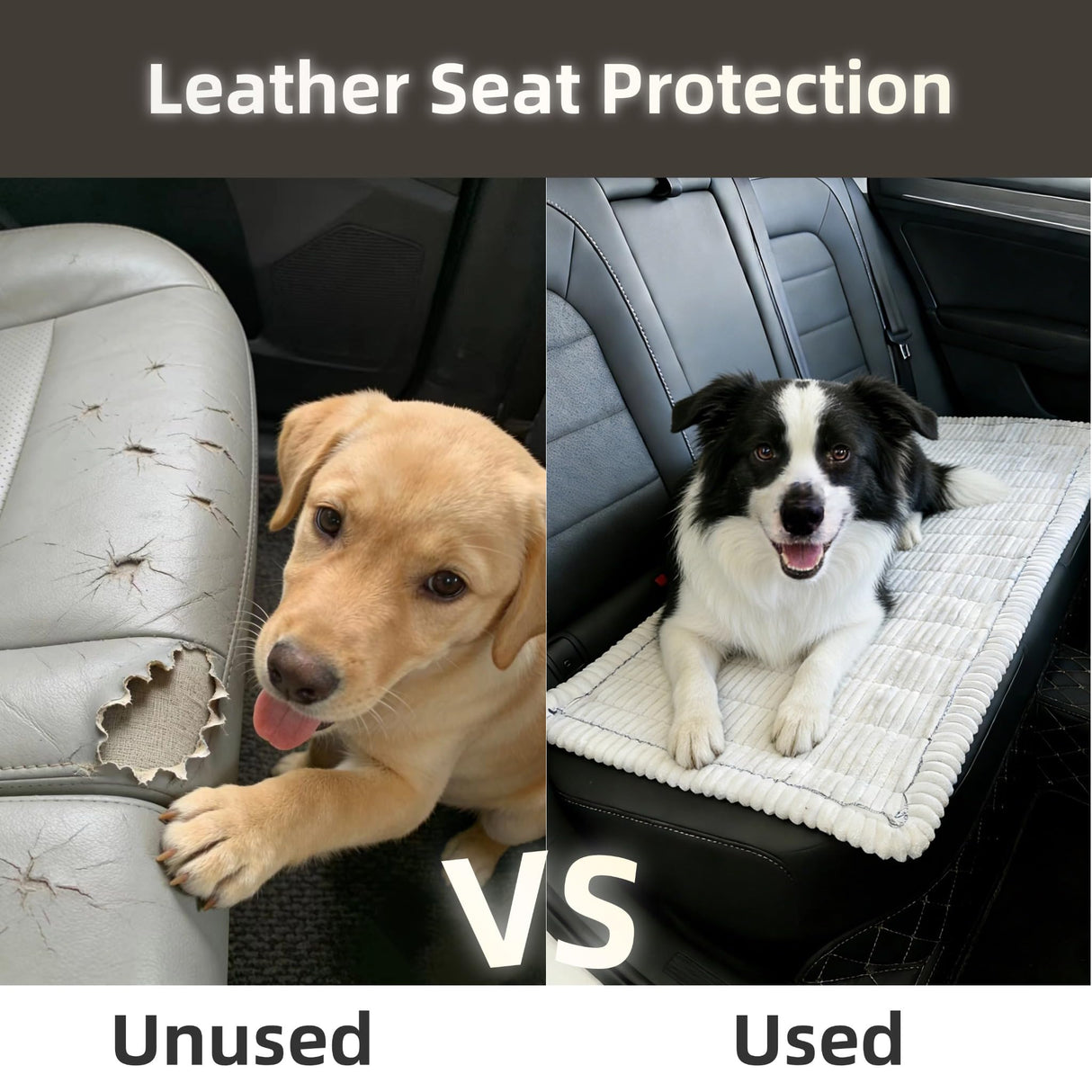 Ailidso Dog Car Seat Cover, Pet Couch Covers for Car and Sofa, Non-Slip Backseat Pet Bed Mat, Machine Washable, Soft Plush Travel Seat Protector with Portable Storage Bag (White,23.6''×70'')
