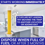 Fly Stick Sticky Fly Traps for Indoors Outdoor 6pk. Non-Toxic Super Sticky Hanging Flies Catcher Paper Tape Strips for Home. Catches All Bugs and gnats. Indoor Outdoor House Flying Insect Trap.