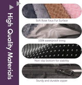 Faux Fur Dog Bed Covers – Ultra Soft Rose Velvet, Removable & Washable, Cozy & Durable,Large Pet Bed Cover Only (No Filling) – Gray, (Cloud Coffee Brown, 44" L x 32" W x 4.5" Th)